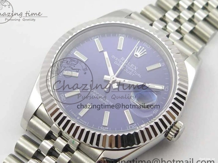 1228 WrinkleFree DateJust 41mm 126334 SS BP Maker 1:1 Best Edition New Version Blue Dial on Jubilee Bracelet 3075